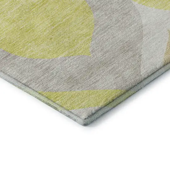 Yellow Ivory And Gray Ogee Washable Area Rug With UV Protection Photo 8