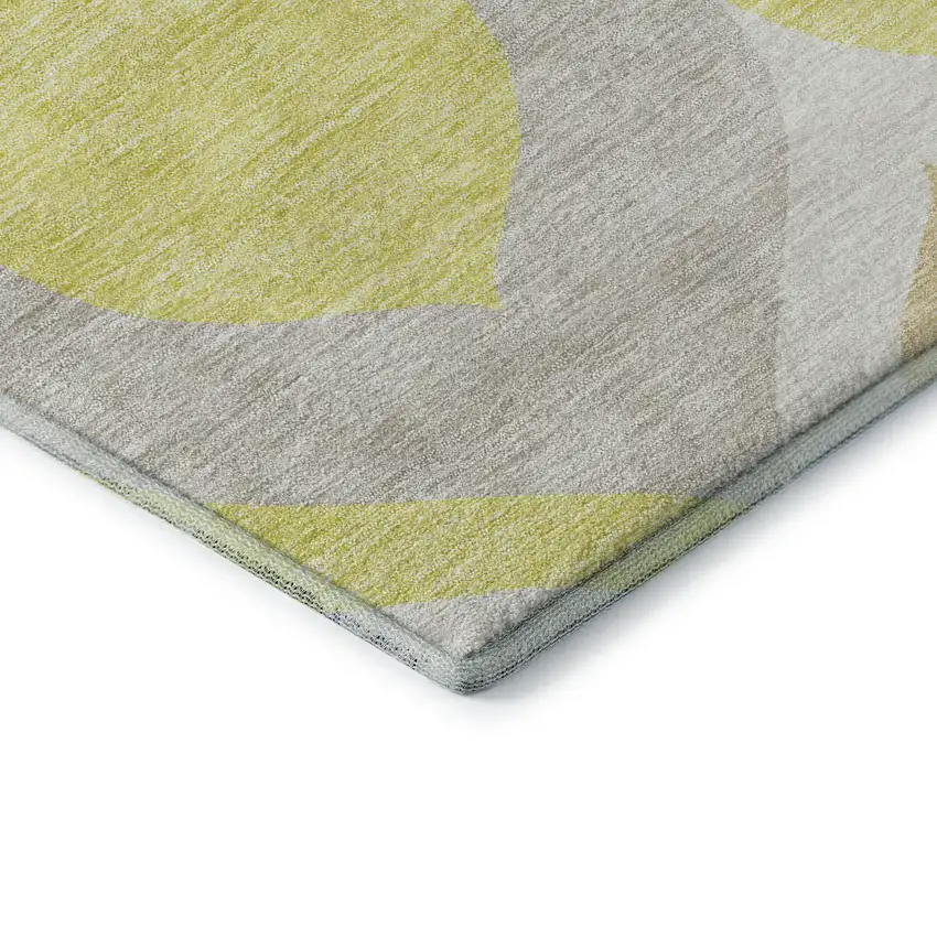 Yellow Ivory And Gray Ogee Washable Area Rug With UV Protection Photo 8