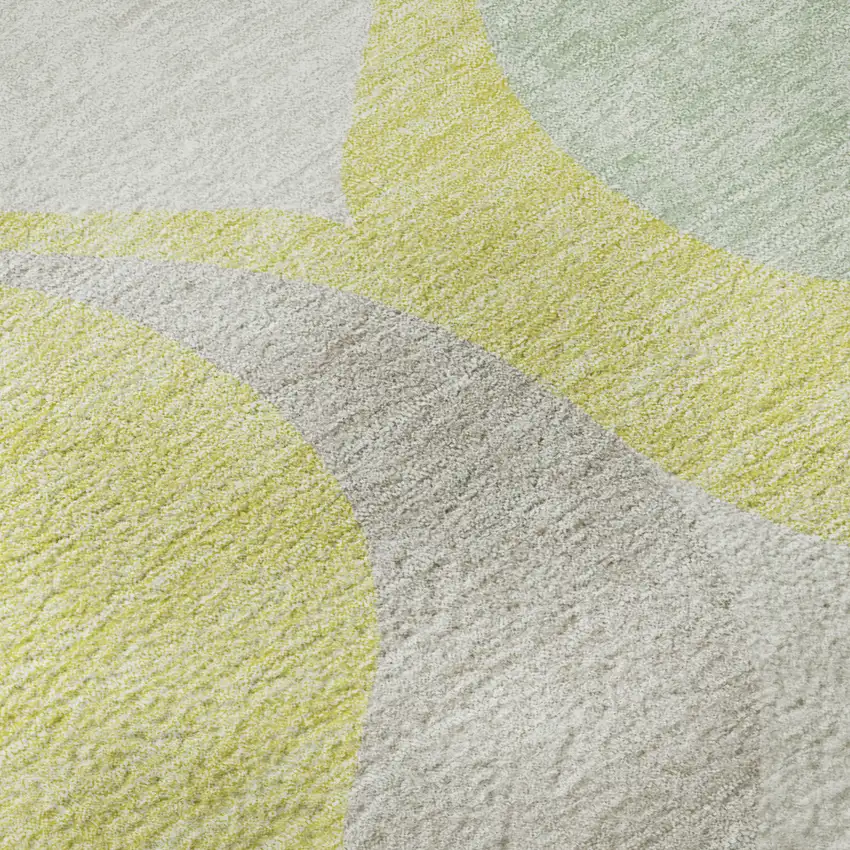 Yellow Ivory And Gray Ogee Washable Area Rug With UV Protection Photo 9