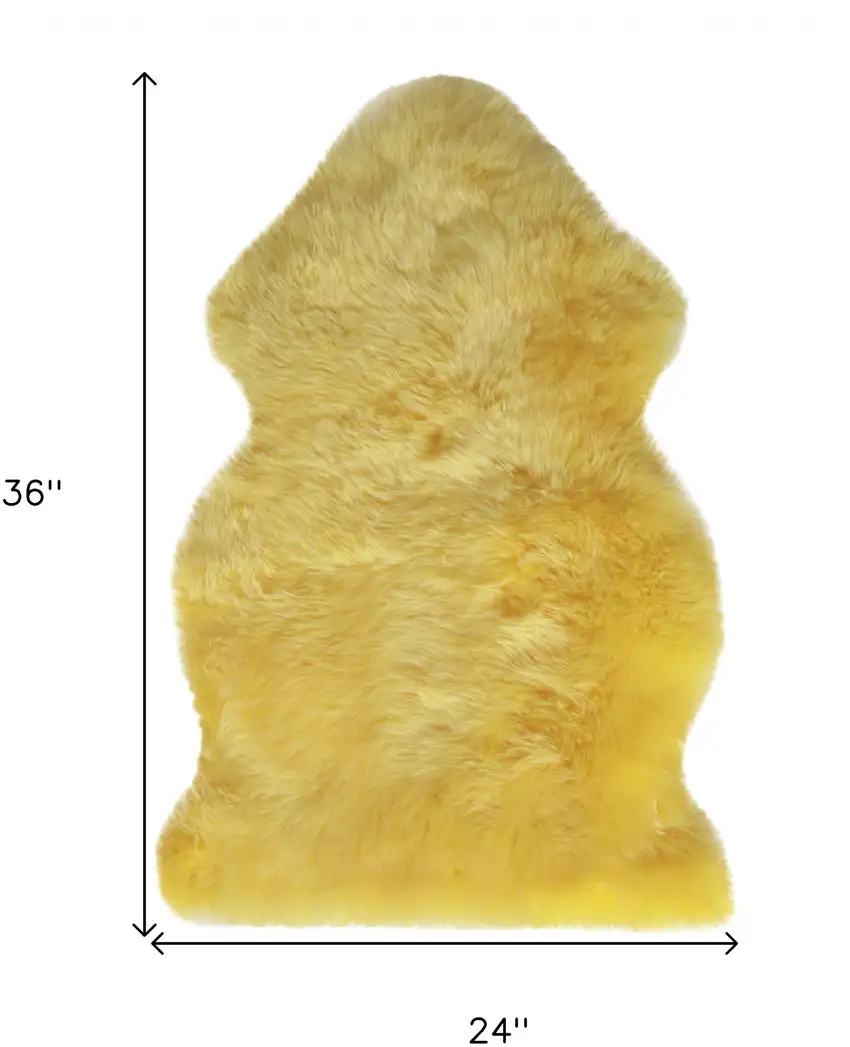 Yellow New Zealand Natural Sheepskin Rug Photo 7