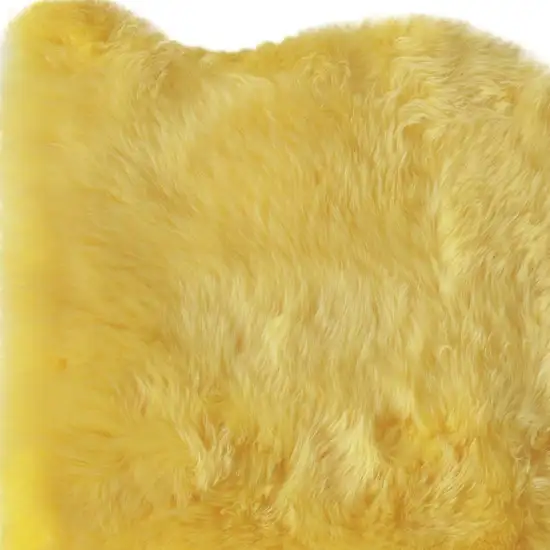 Yellow New Zealand Lambs Wool Handmade Area Rug Photo 4