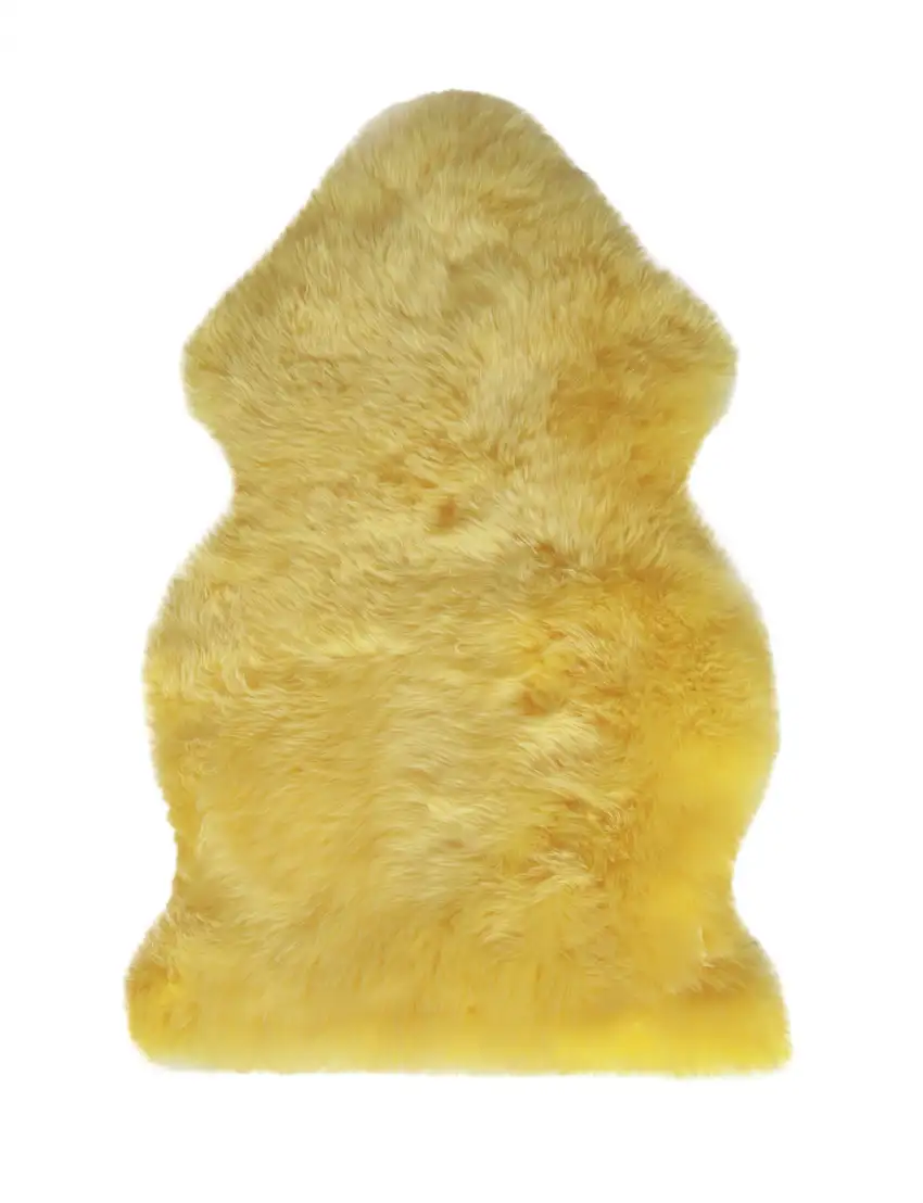 Yellow New Zealand Lambs Wool Handmade Area Rug Photo 2