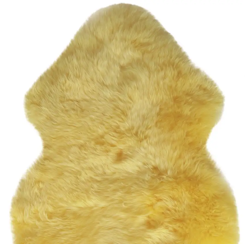 Yellow New Zealand Natural Sheepskin Rug Photo 6