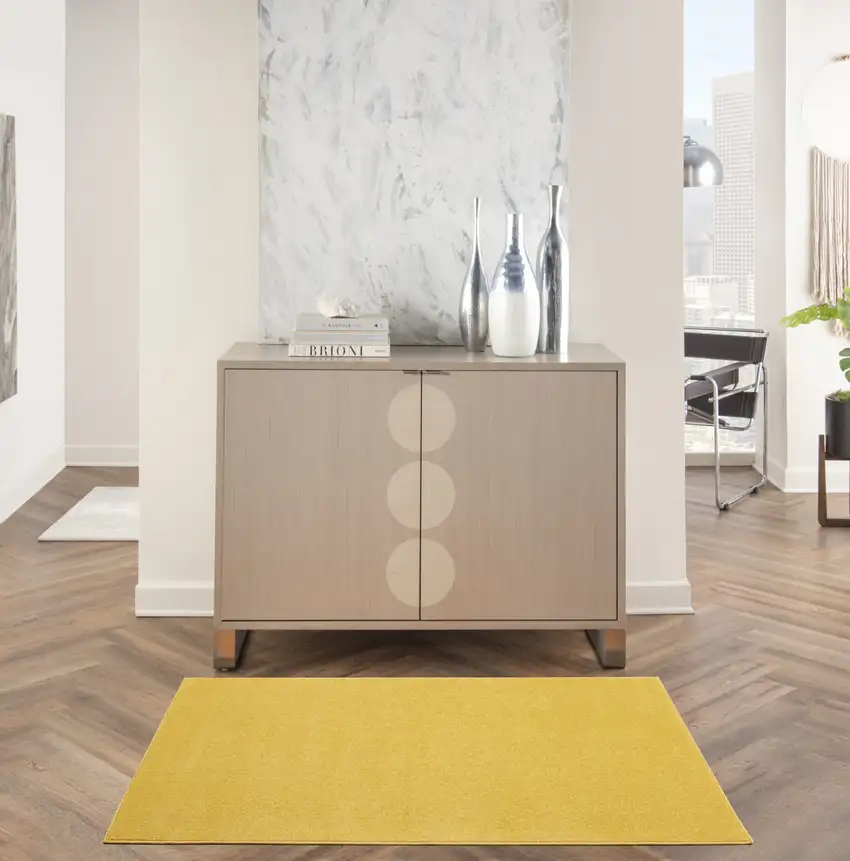 Yellow Non Skid Indoor Outdoor Area Rug Photo 7