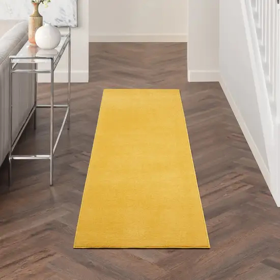6' Yellow Indoor Outdoor Runner Rug Photo 6