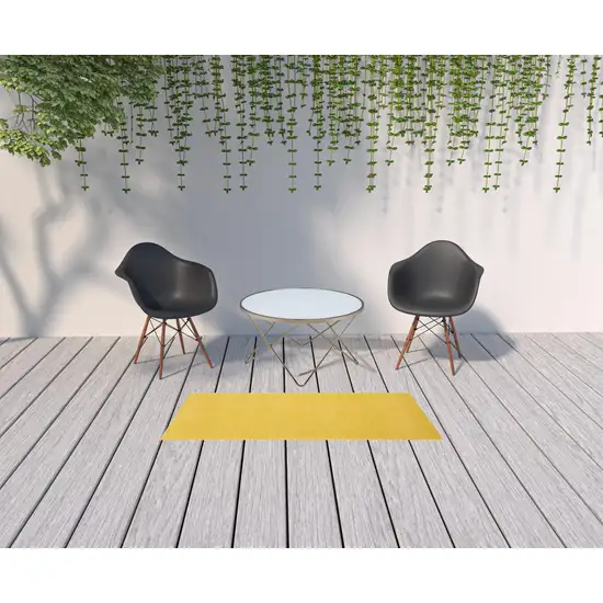 Yellow Non Skid Indoor Outdoor Runner Rug Photo 2