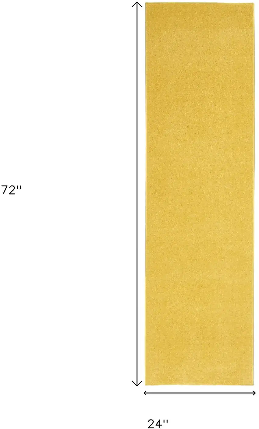 6' Yellow Indoor Outdoor Runner Rug Photo 8