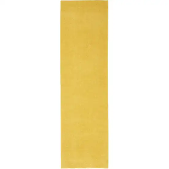 8' Yellow Indoor Outdoor Runner Rug Photo 3