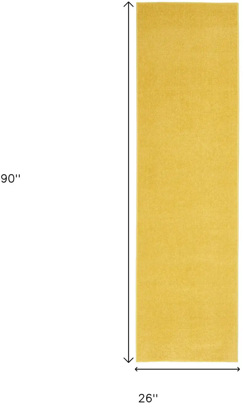 8' Yellow Indoor Outdoor Runner Rug Photo 9