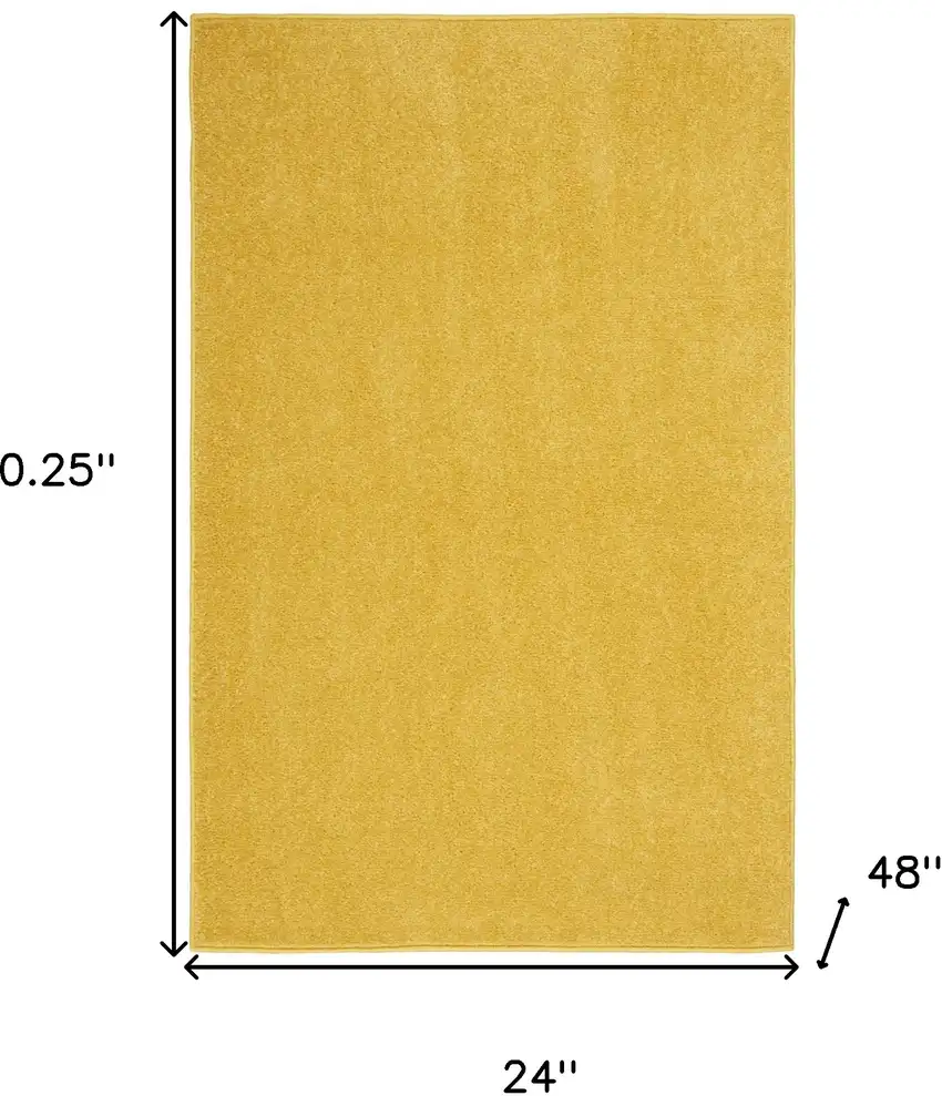 Yellow Non Skid Indoor Outdoor Runner Rug Photo 5