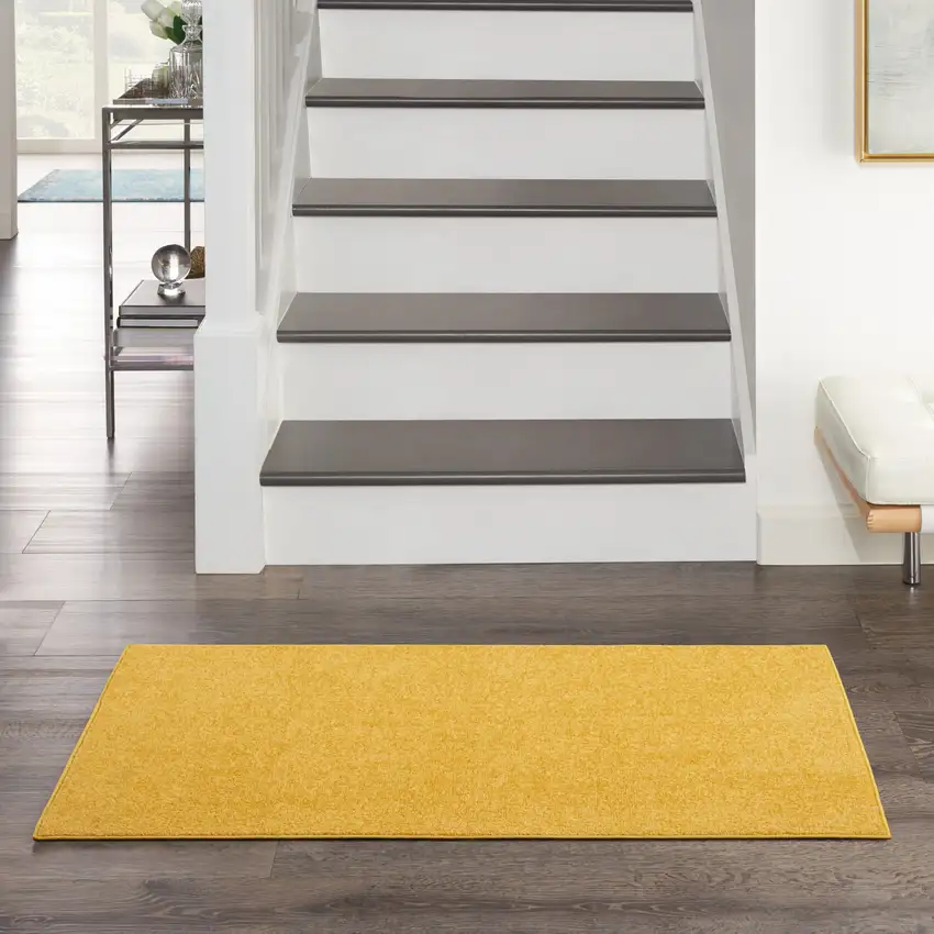 Yellow Non Skid Indoor Outdoor Runner Rug Photo 6