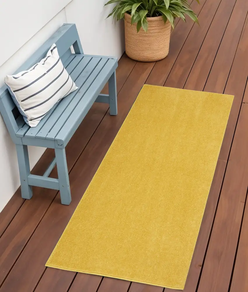 Yellow Indoor Outdoor Runner Rug Photo 2