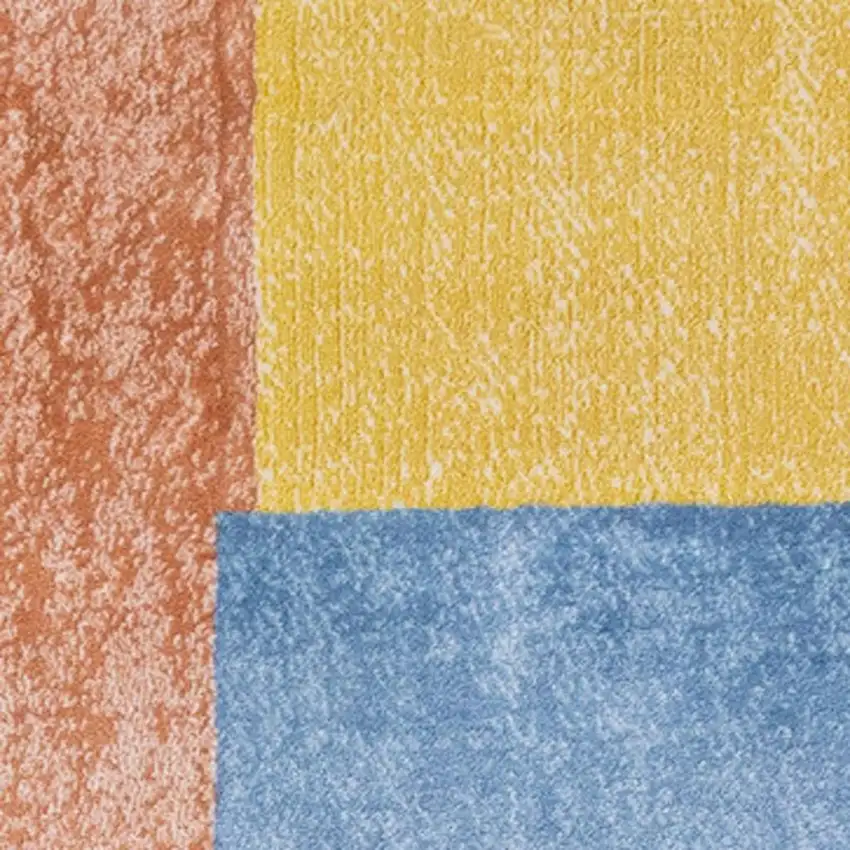 Yellow Orange And Blue Geometric Area Rug Photo 5