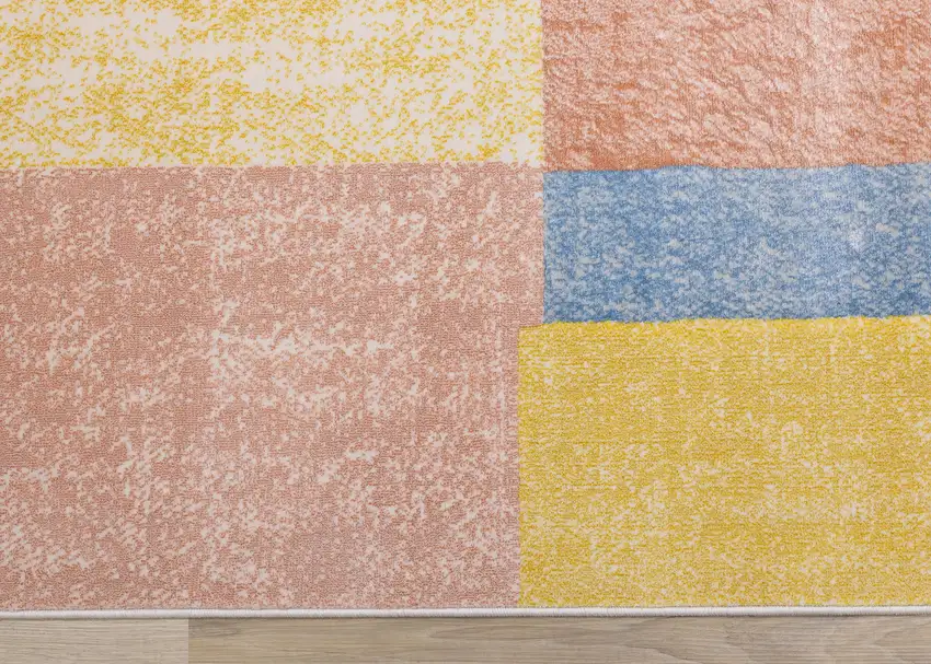 Yellow Orange And Blue Geometric Area Rug Photo 9