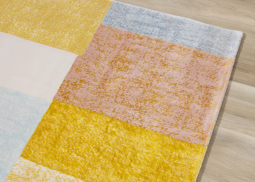 Yellow Orange And Blue Geometric Area Rug Photo 8