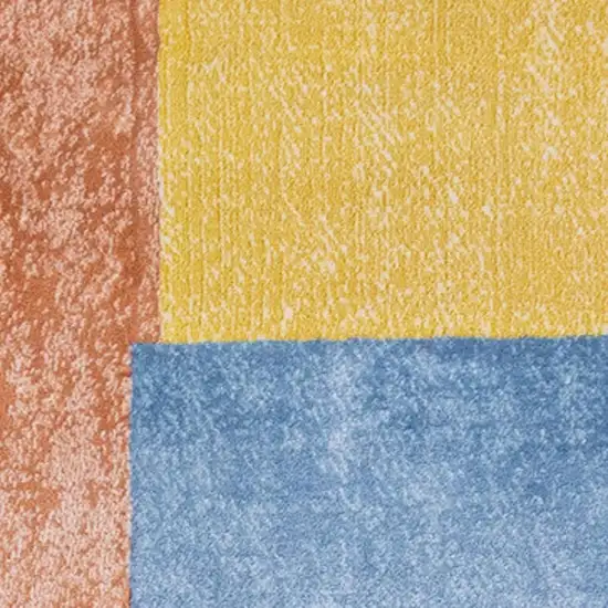 Yellow Orange And Blue Geometric Area Rug Photo 4