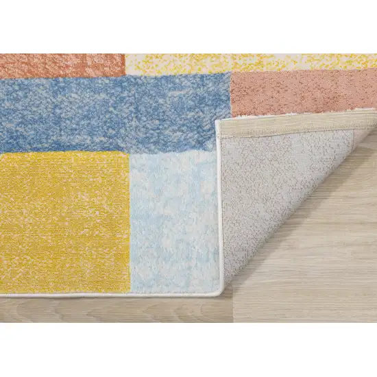 Yellow Orange And Blue Geometric Area Rug Photo 9