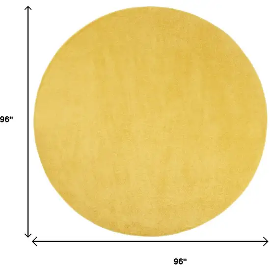 Yellow Round Indoor Outdoor Area Rug Photo 9
