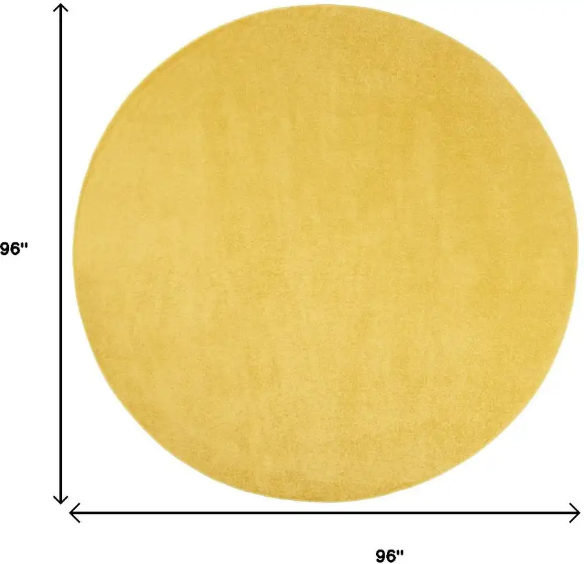 Yellow Round Indoor Outdoor Area Rug Photo 9