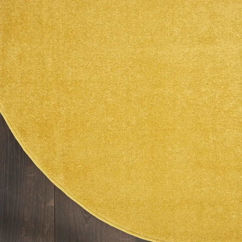 Yellow Round Indoor Outdoor Area Rug Photo 6