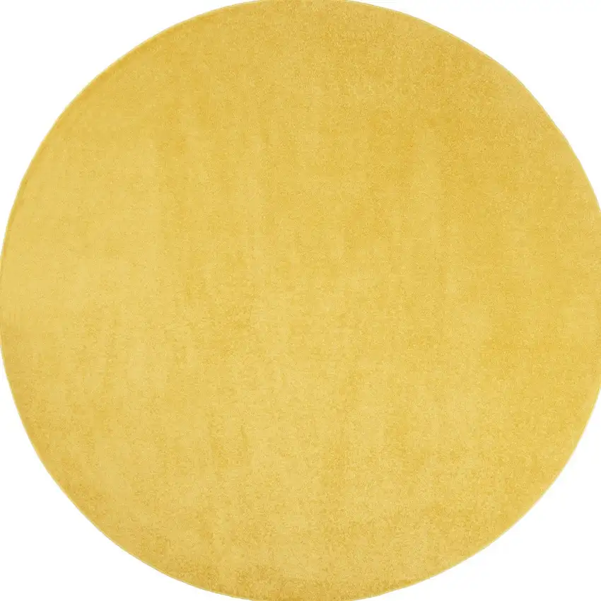 Yellow Round Non Skid Indoor Outdoor Area Rug Photo 4