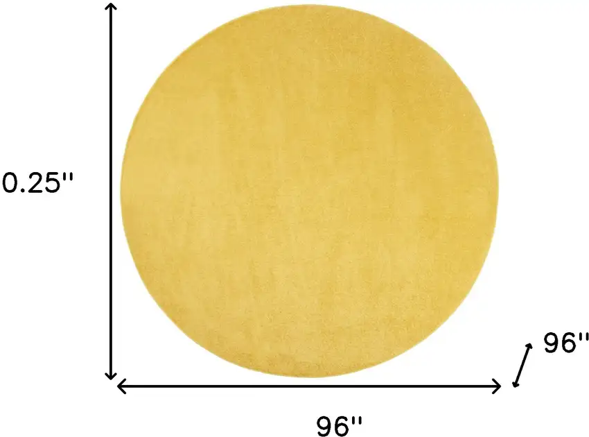 Yellow Round Non Skid Indoor Outdoor Area Rug Photo 5