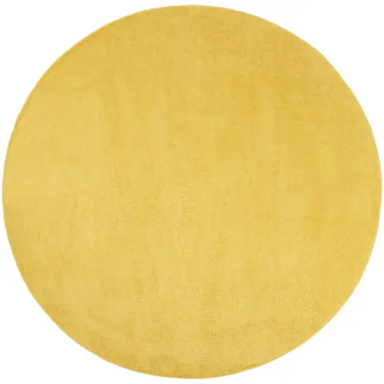 Yellow Round Indoor Outdoor Area Rug Photo 3