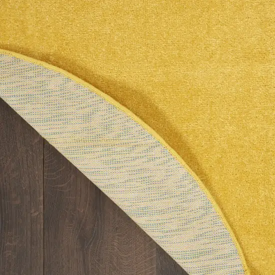 Yellow Round Indoor Outdoor Area Rug Photo 8