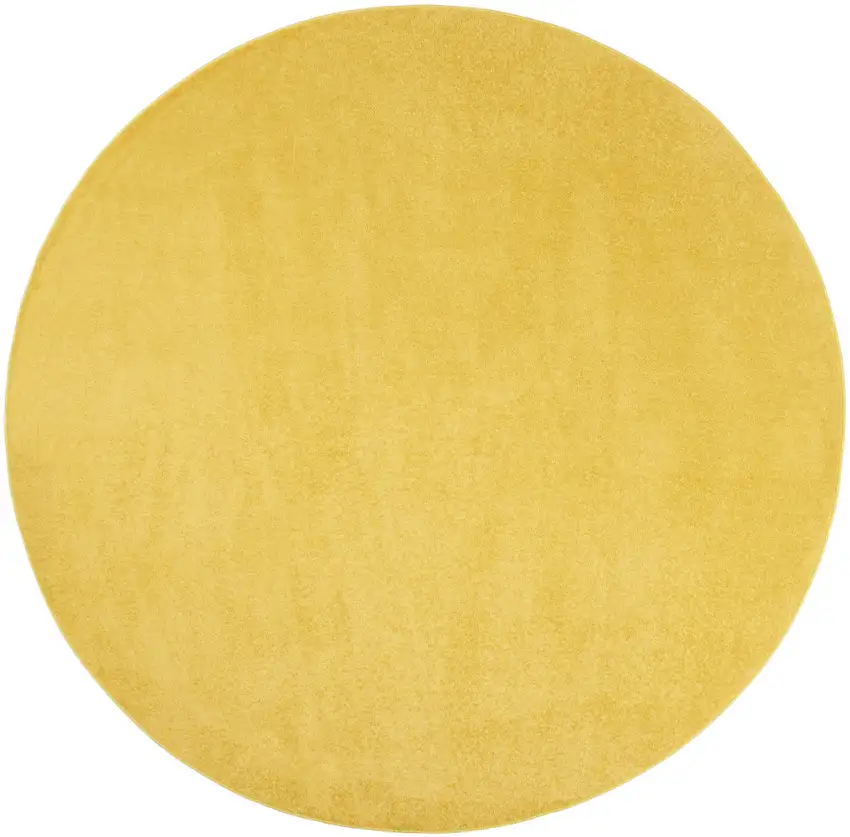 Yellow Round Non Skid Indoor Outdoor Area Rug Photo 3
