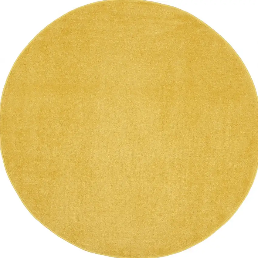 Yellow Round Non Skid Indoor Outdoor Area Rug Photo 4