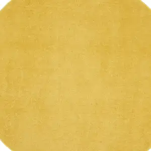Photo of Yellow Round Non Skid Indoor Outdoor Area Rug