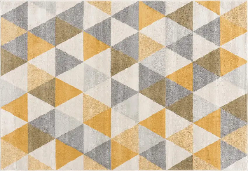 Yellow Triangular Lattice Area Rug Photo 7