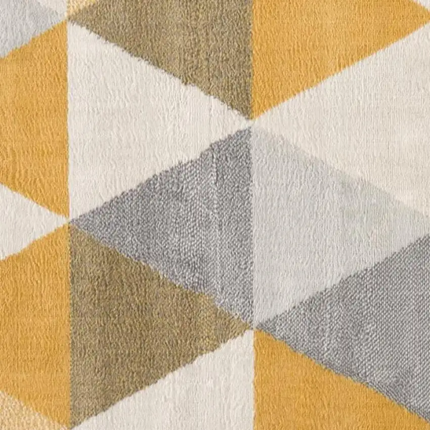 Yellow and Ivory Geometric Area Rug Photo 3