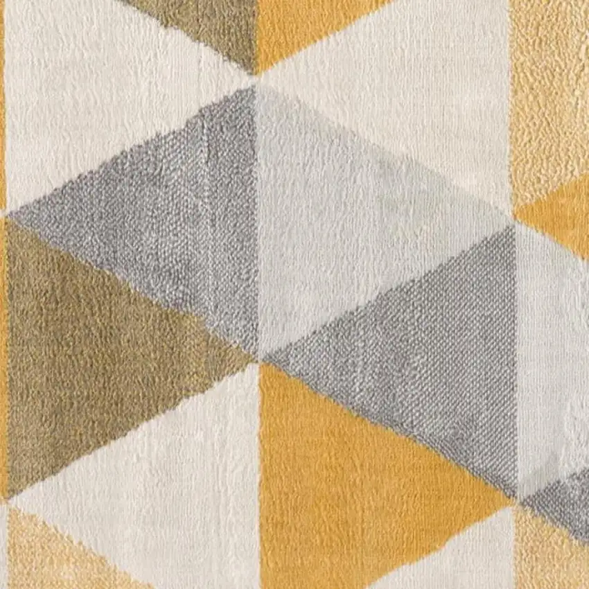 Yellow and Ivory Geometric Area Rug Photo 6