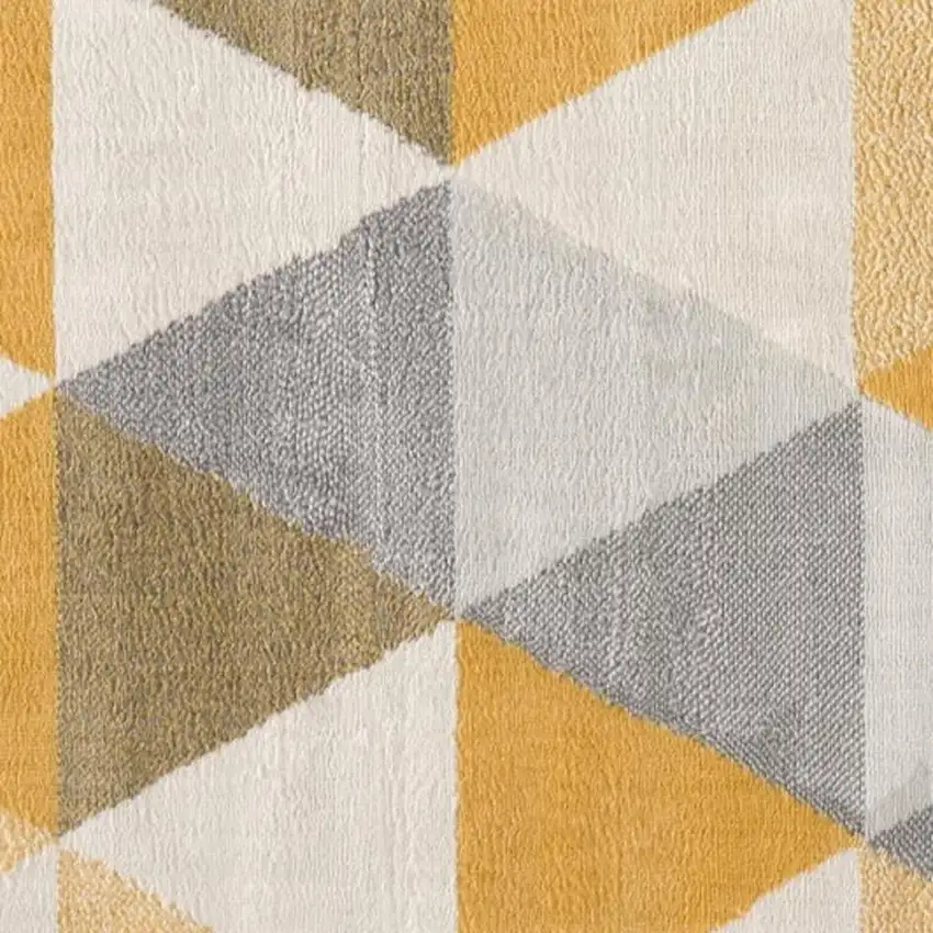 Yellow and Ivory Geometric Area Rug Photo 3