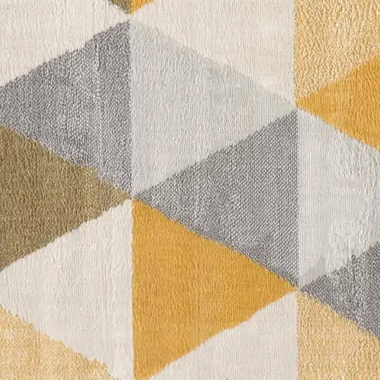 Yellow and Ivory Geometric Area Rug Photo 6
