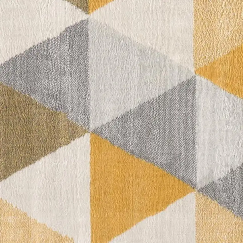 Yellow and Ivory Geometric Area Rug Photo 3