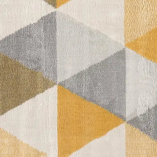 Yellow and Ivory Geometric Area Rug Photo 5