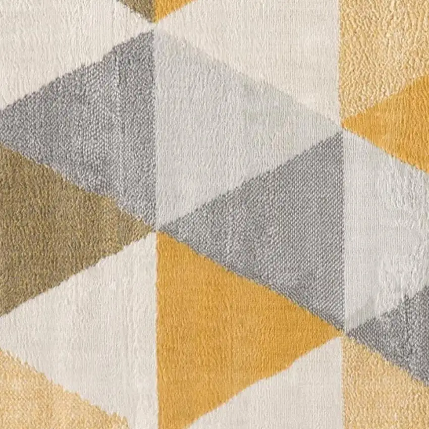 Yellow and Ivory Geometric Area Rug Photo 5
