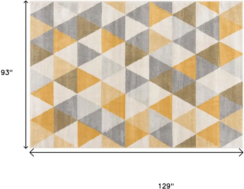 Yellow and Ivory Geometric Area Rug Photo 3