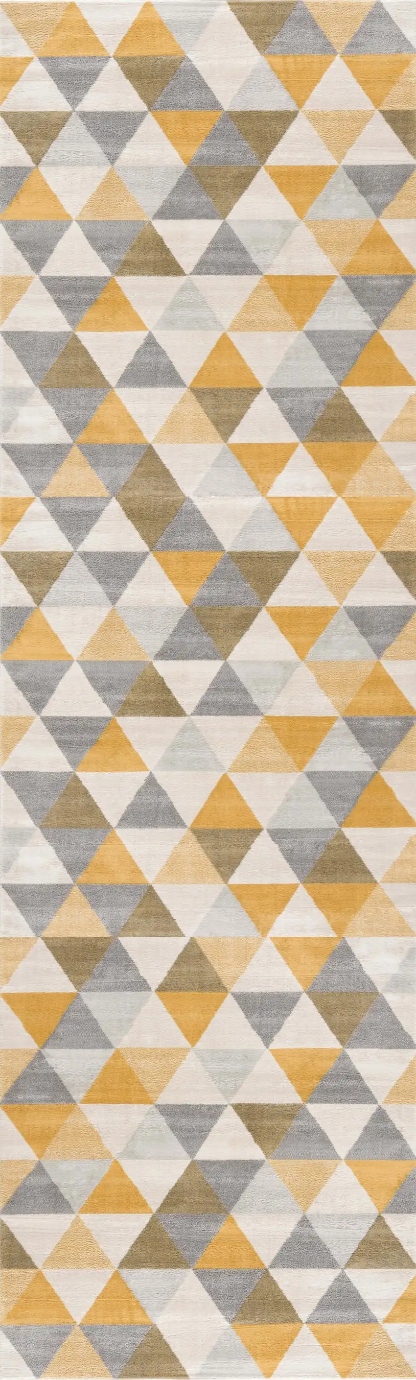 15' Yellow Geometric Dhurrie Runner Rug Photo 3