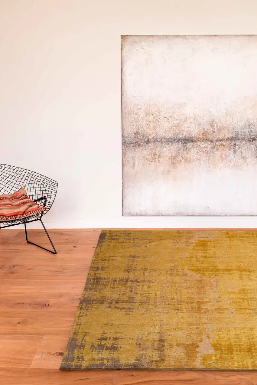 Yellow and Brown Abstract Non Skid Area Rug Photo 7