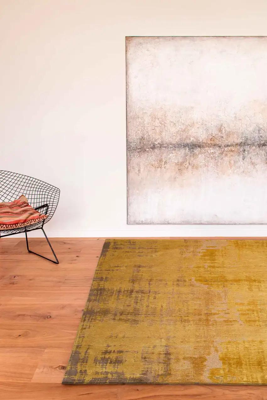 Yellow and Brown Abstract Non Skid Area Rug Photo 7