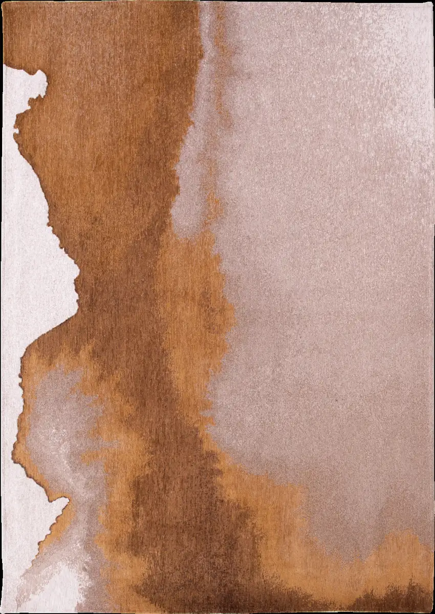 Yellow and Brown Abstract Non Skid Area Rug Photo 2