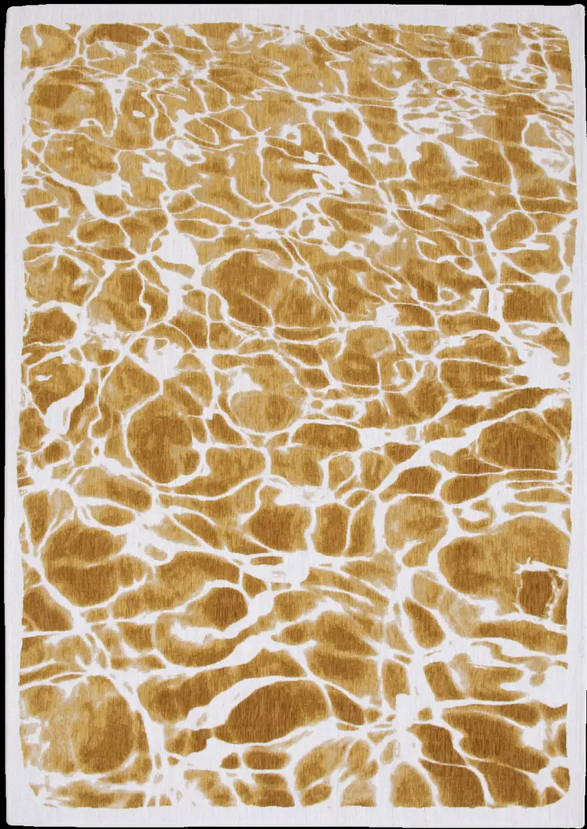 Yellow and Brown Abstract Non Skid Area Rug Photo 2
