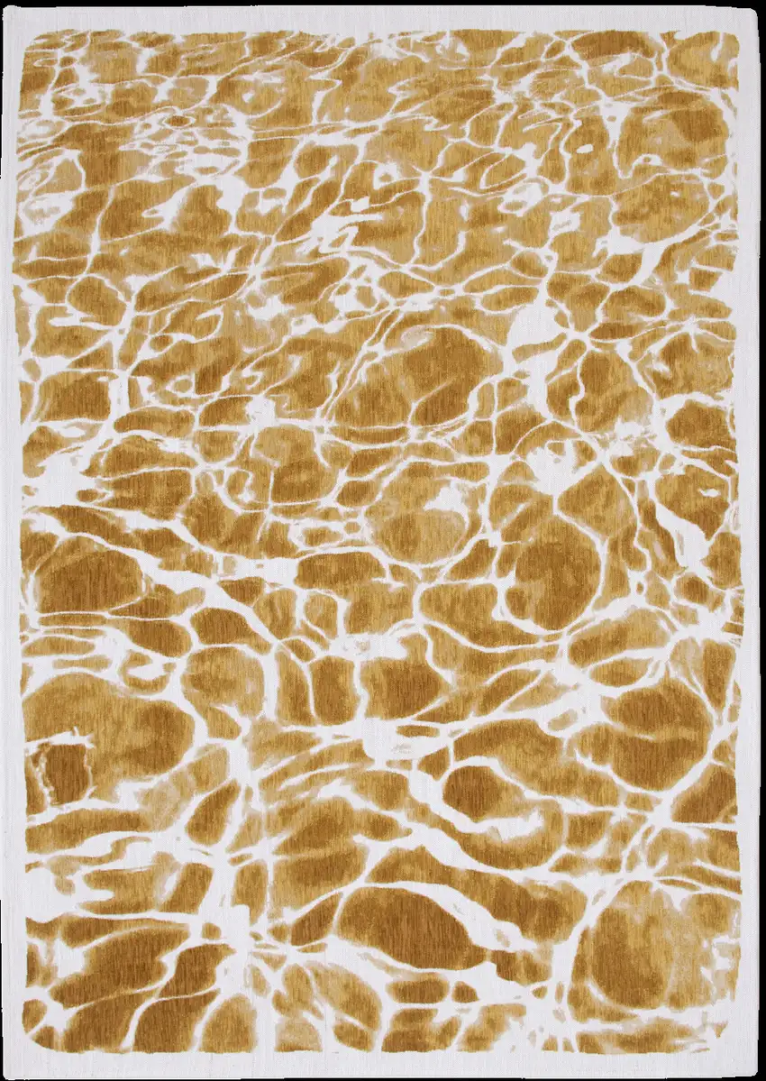 Yellow and Brown Abstract Non Skid Area Rug Photo 6