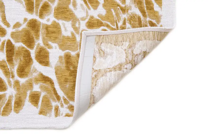 Yellow and Brown Abstract Non Skid Area Rug Photo 4