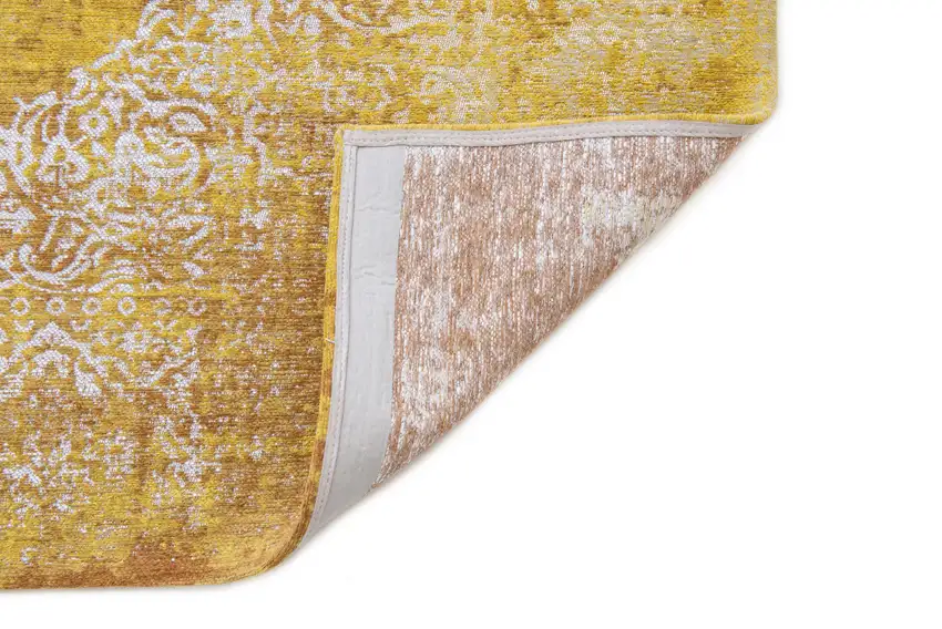 Yellow and Brown Oriental Non Skid Area Rug Photo 5