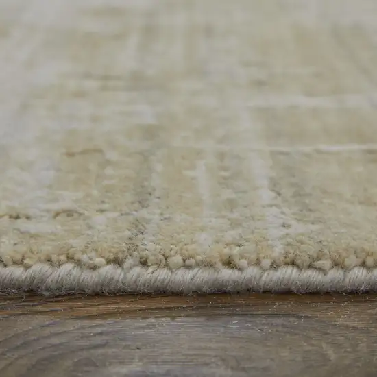 Yellow and Ivory Abstract Hand Woven Area Rug Photo 7