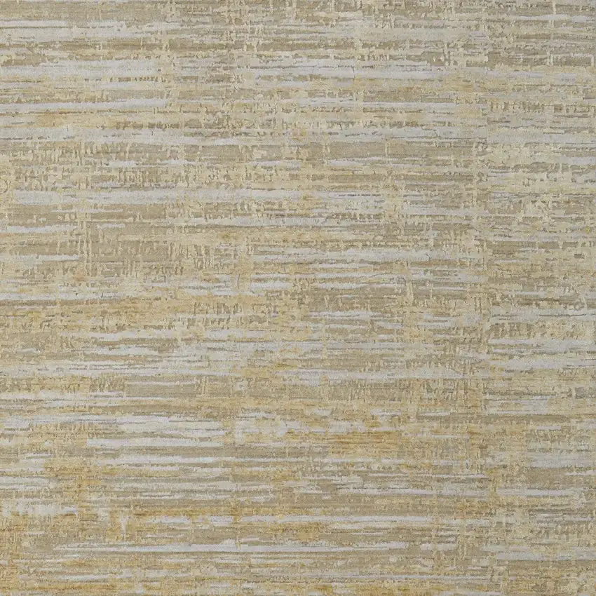 Yellow and Ivory Abstract Hand Woven Area Rug Photo 5